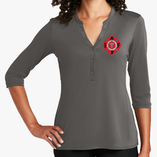 IAFF Port Authority Women's UV Choice Pique Henley Thumbnail